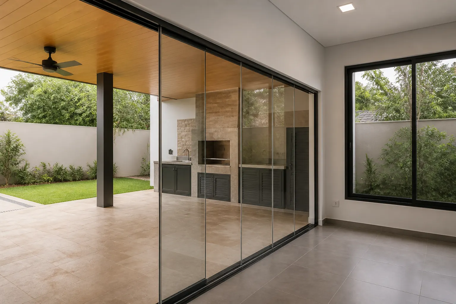 Referencia ilustrativa de carpintería de aluminio y vidrio en vivienda de Asunción